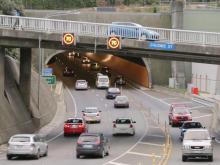 Traffic in Wellington, in a still from the safe system video The Difference Between Life and Death