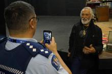 Inspector Hirone Waretini records George Henare's message.