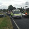 Emergency services at the scene of today's crash
