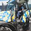 Rural beat: Cambridge Sergeant Gordon Grantham gets to grips with the new tractor