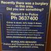 Burglary prevention sign