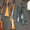 A collection of firearms located by Police