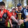 Christchurch Police organiser of the LETR, Senior Sergeant Roy Appley and athletes