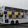 Five Auckland double-decker buses are wrapped in Police livery