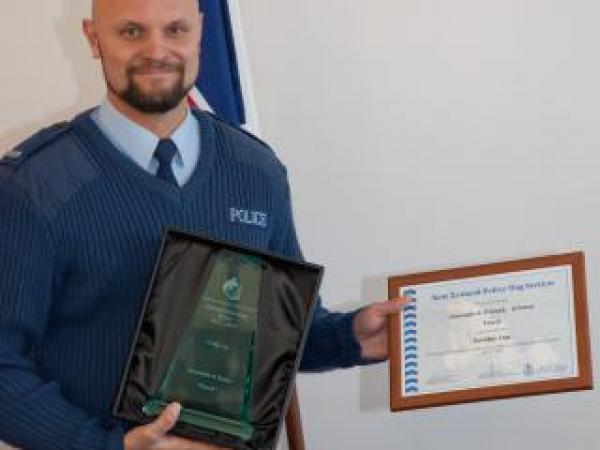 Proud but humble; Constable Ben Turner with his awards