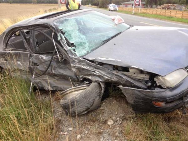 scene of crash on SH1 near Orari