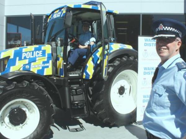 A-tractive: Inspector Paul Carpenter with National Prevention Manager, Superintendent Tusha Penny with the Police tractor