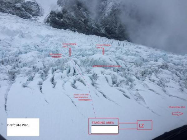 Recovery teams have established plans for the safe staging of crews on the glacier when the operation is able to resume.