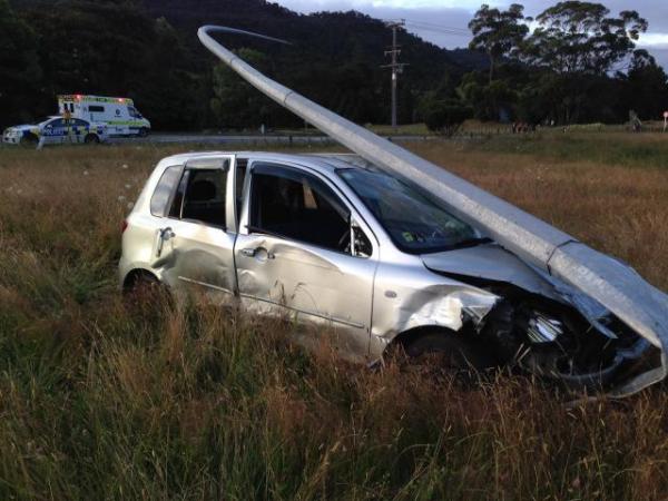 Four Hamilton offenders tried to break into a car in Raglan before crashing this Mazda