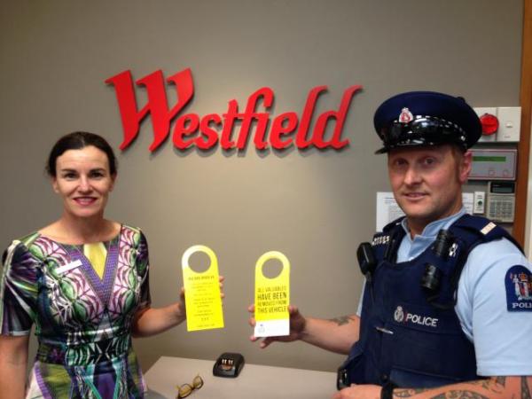 Constable Trevor Gurney with Westfield Riccarton Centre Manager Helen Ronald