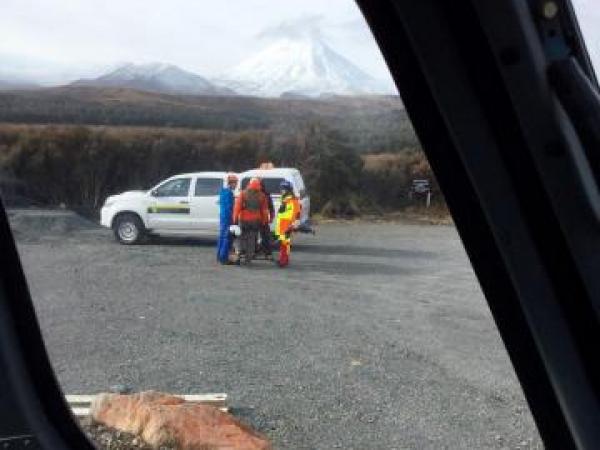 Rescuers on Tongariro Alpine Crossing