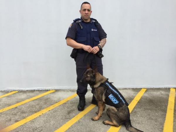 Dakota and handler Constable Stu Rota