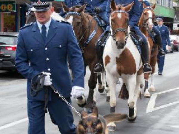 Police dogs and horses take part in Pay Parade