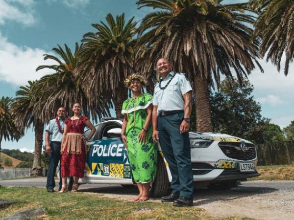 Pasifika Police staff - (from left) Constable Siona Ah-Shew, Maile Pesamino, Constable Josephine Mehau, Sergeant Romeo Chungson