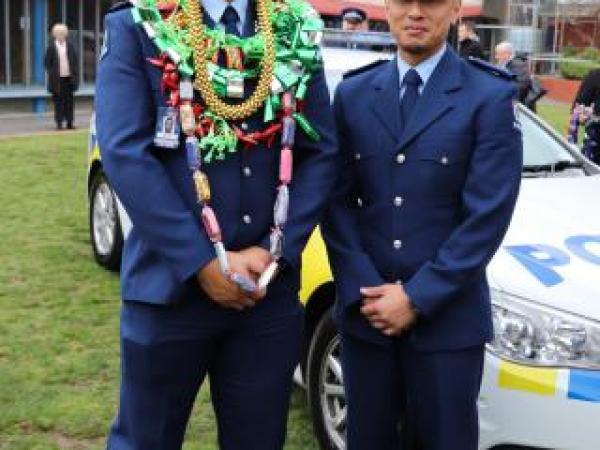 Constables Tavita Milford, left, and Sam Yerro.