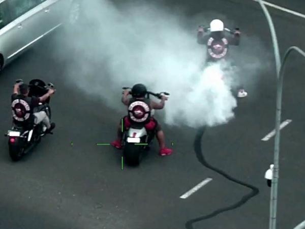 Footage capturing drivers in the procession involved in sustained loss of traction