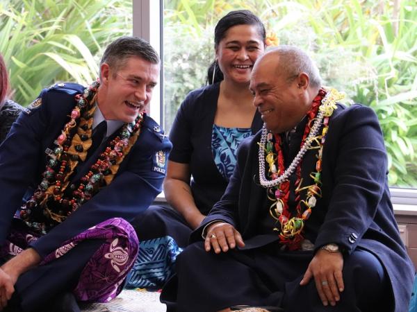 Commissioner of Police Andrew Coster, Su’a Noema Leota - Manager Human Resources New Zealand Police and Minster for Pacific Peop