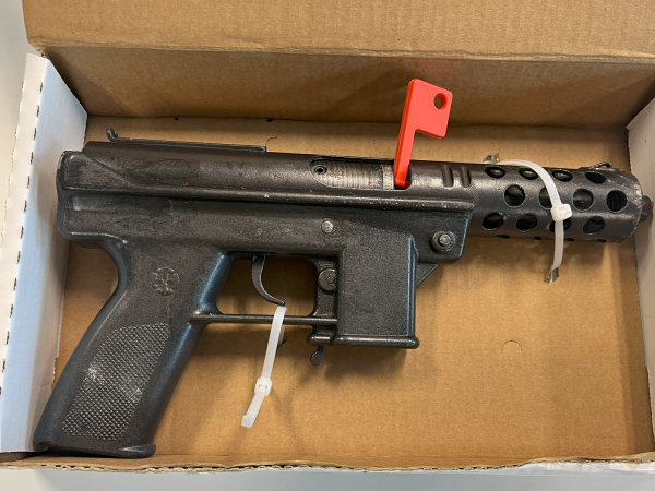 A 9mm semi-automatic pistol located on View Road