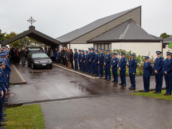 A guard of honour and haka sent Jos off on his final journey.