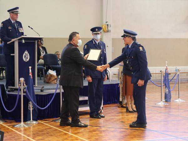 Constable Nicholas Fernandez received the Patron's Award for second top student in the wing.