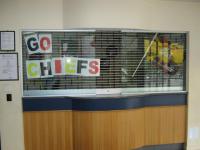 The message welcoming visitors to the Hamilton Police Station