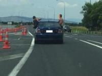 Police and members of the motoring public were less than impressed at the antics of this pair