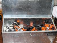 Tool box with power tools