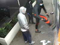 Three people damaging store