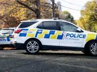 A Skoda police dog van